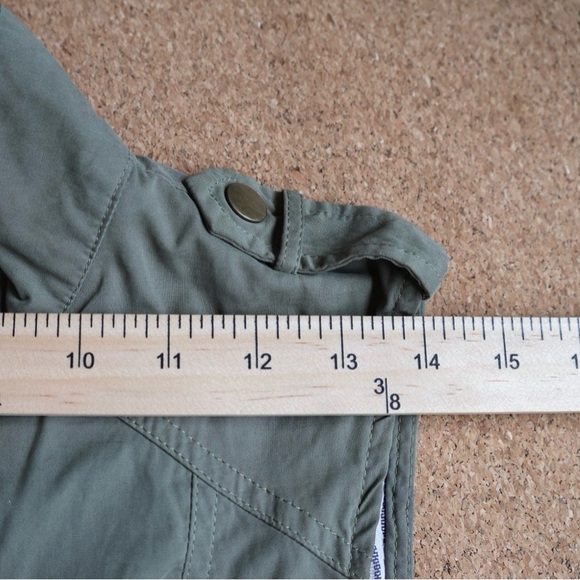 Olive Safari Utility Cargo Pocket Drawstring Snap Front Vest S/M - Picture 14 of 14